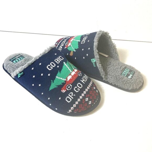 NEW REEF X TIPSY ELVES Mens Go Big Or Go Home Slippers Size 9 (M) SLIP ON CI5834 - Picture 4 of 6